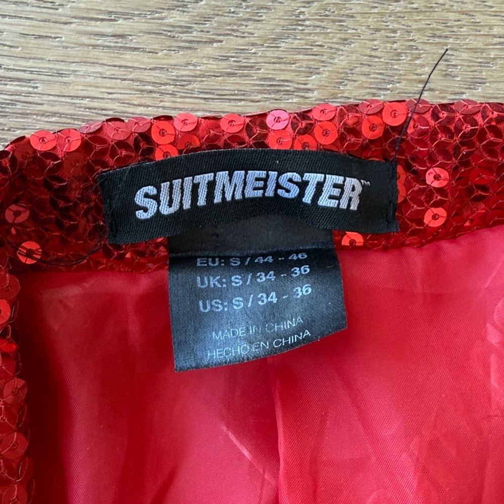 Vibrant Red Sequin Blazer - Picture 3 of 8